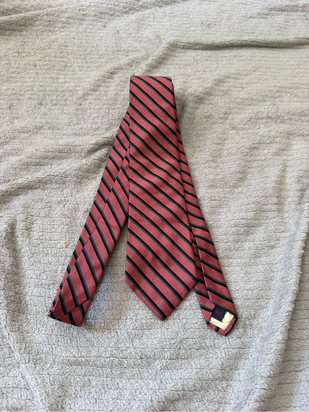 Men's Red and Black Diagonal Stripe Tie